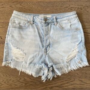 BKE Stella High Rise Distressed Frayed Hem Jean Shorts